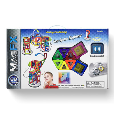 OEM Geometrische magnetische Formen Kindermagnetische Gebäudesets mehrfarbig 88 PCS