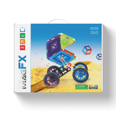 70 Stück Puzzle Spielzeug Magnetische Block-Sets, Magnetische Fliesen-Gebäudeset Öko-freundlich