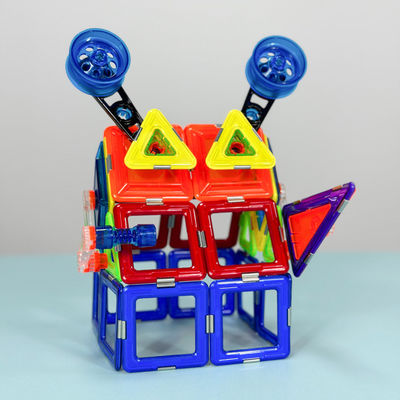 OEM Farbenfrohe magnetische Wissenschaftsfliesen Puzzle Spielzeug Mecha Haus Monster Formen